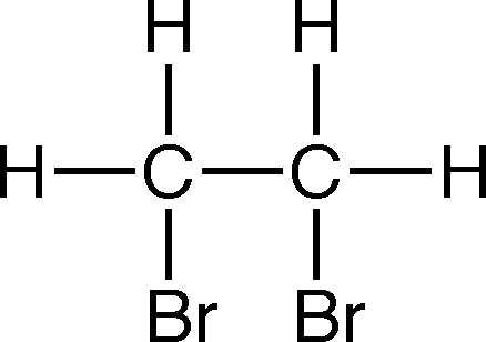 Chemical structure of an alkane with each carbon atom bonded to a bromine and two hydrogen atoms.