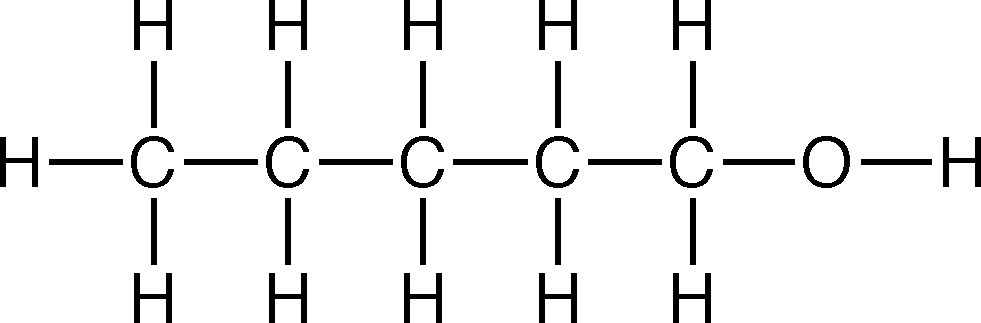 Chemical structure of an alcohol with a hydrocarbon chain.