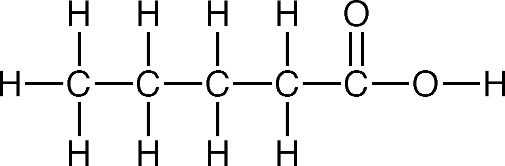 Chemical structure of a carboxylic acid with a hydrocarbon chain.