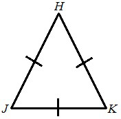 null Diagram of triangle HJK with all sides congruent.