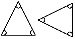 null Two congruent triangles with all angles marked equal.
