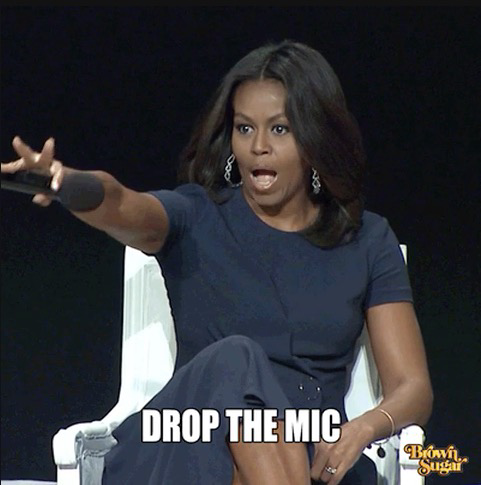 Person holding out a microphone with text 'DROP THE MIC' as a reaction GIF.