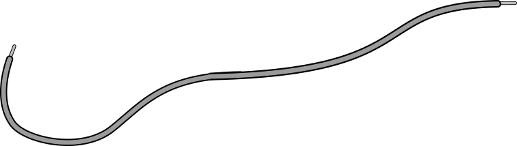 Diagram of a curved road or path.