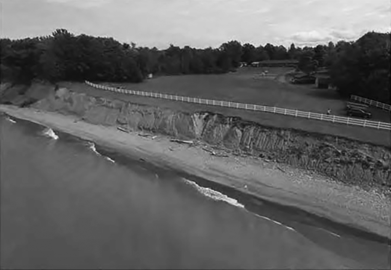 Shoreline in Oswego, NY after the 2019 high water event