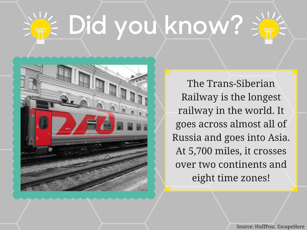 Illustration about the Trans-Siberian Railway being the longest railway in the world, crossing almost all of Russia and going into Asia.