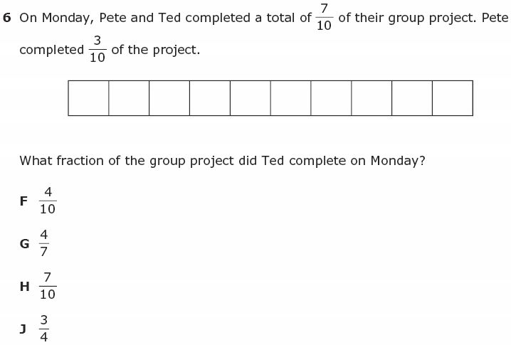 Model showing the group project divided into ten equal parts.