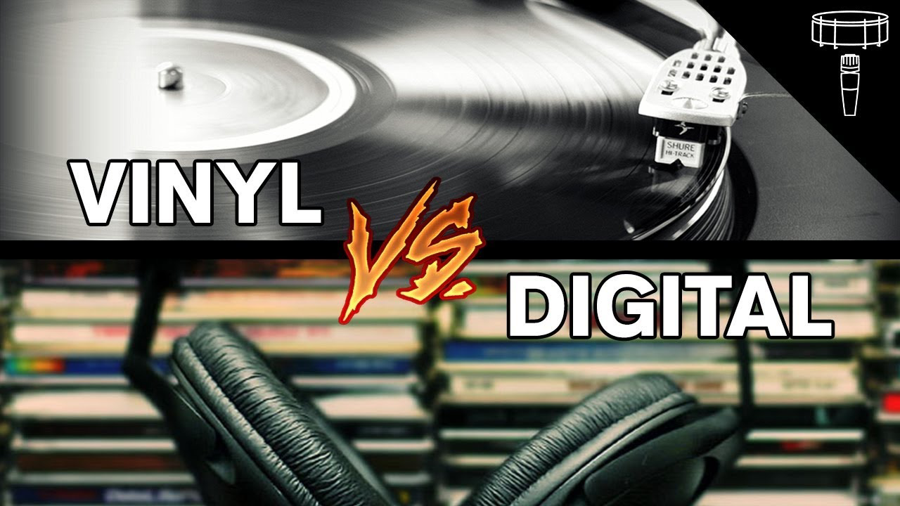 Vinyl record versus digital audio illustration