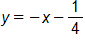 y = -x - 1/4