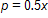p = 0.5x