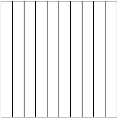 Area model with ten vertical partitions