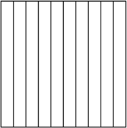 Area model with ten vertical partitions