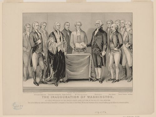 The inauguration of Washington as first President of the United States