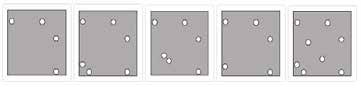 Five answer options showing different hole patterns for question 3