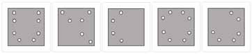 Five answer options showing different hole patterns, labeled A to E