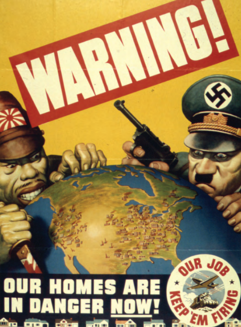 OWI poster with the text 'WARNING! OUR HOMES ARE IN DANGER NOW!'