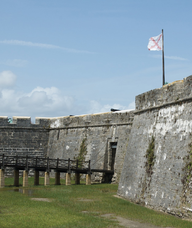 The drawbridge leading from the ravelin to the main fort