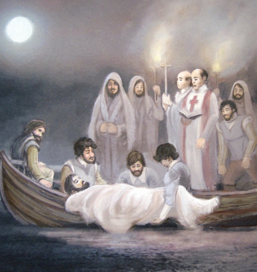 De Soto burial in the Mississippi