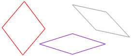 Three quadrilateral shapes