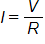 I equals V over R
