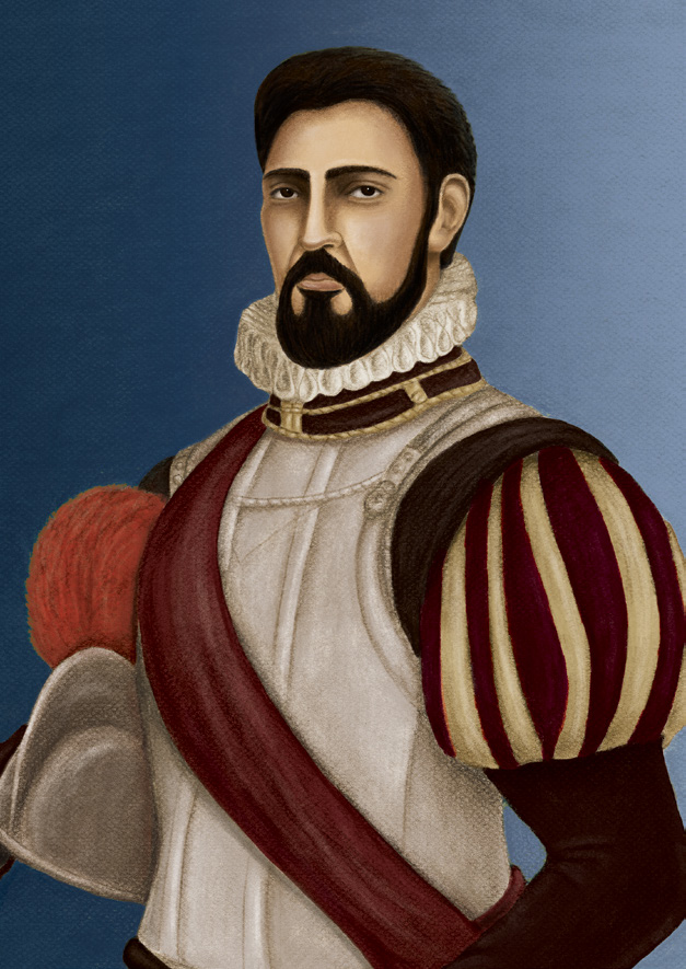 Illustration of Coronado in armor
