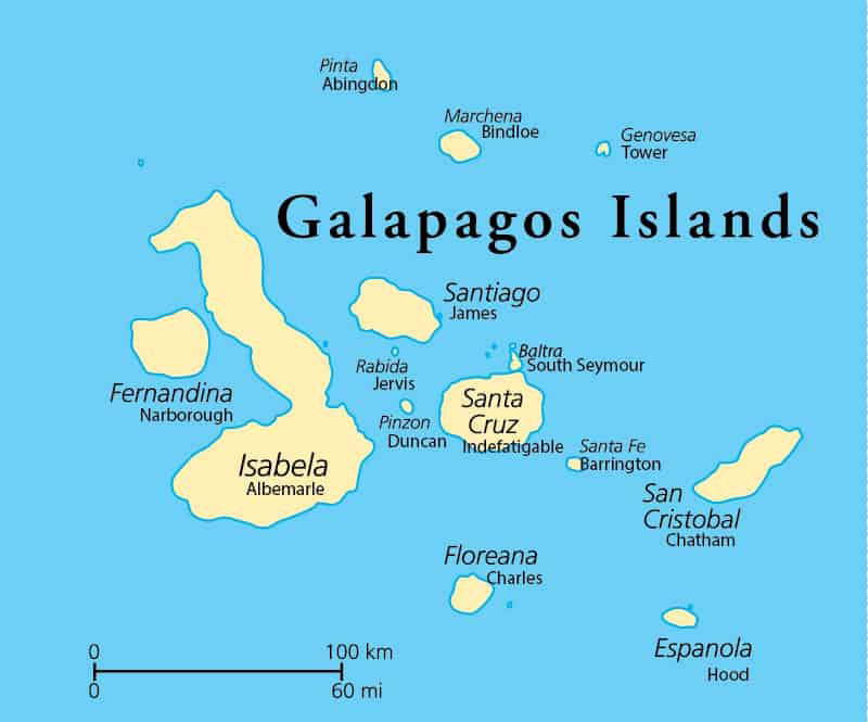 Map of the Galapagos Islands