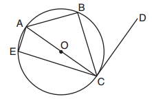Diagram for Question 3 showing diameter AC perpendicular to CD and several chords.