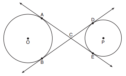 Diagram for question 5 showing tangents to two circles.