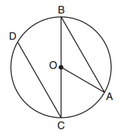 Diagram for question 7 showing circle with chords and diameter.