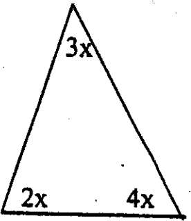 Triangle with sides labeled 2x, 3x, and 4x
