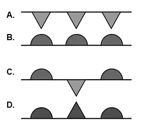 Weather map front symbols labeled A, B, C, and D.