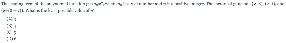 null Question 6 about leading term and factors of polynomial p